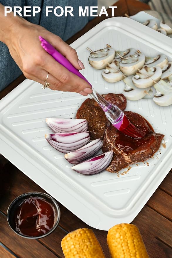 Extra Large Grilling Prep and Serve Trays, 17.3x13 inch BBQ Tray - Image 5