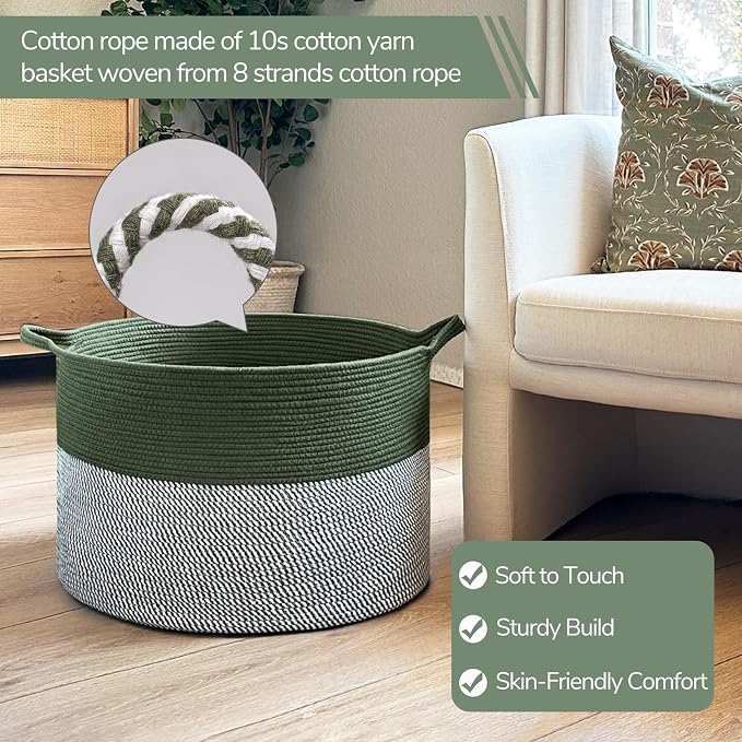 INDRSSME Large Laundry Storage Basket, 21.7 x13. 8 - Image 2
