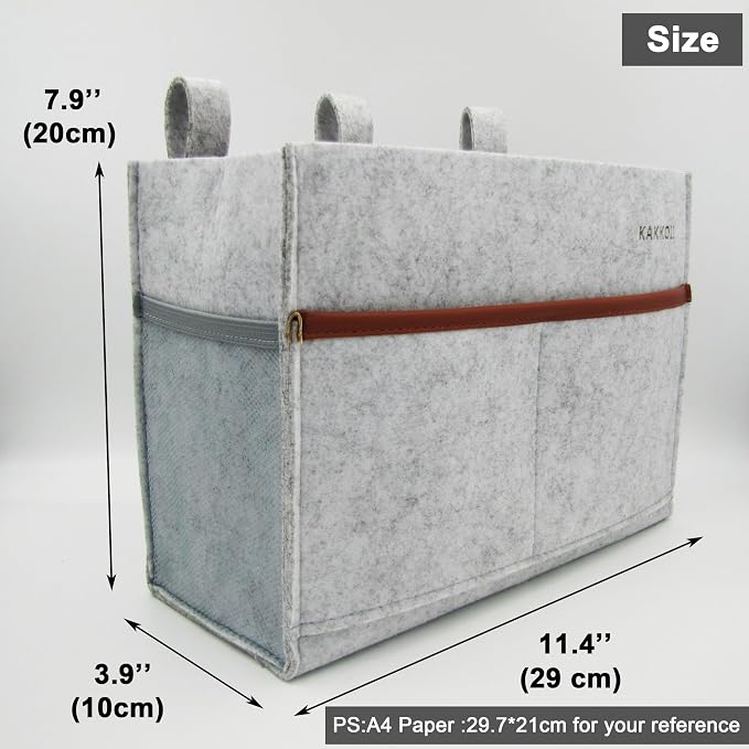 Bedside Caddy, Felt Bedside Storage Organizer, Hanging Storage Bag, Chair - Image 2