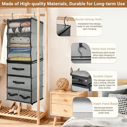 Durable 2-in-1 Hanging Closet Organizer - Image 5