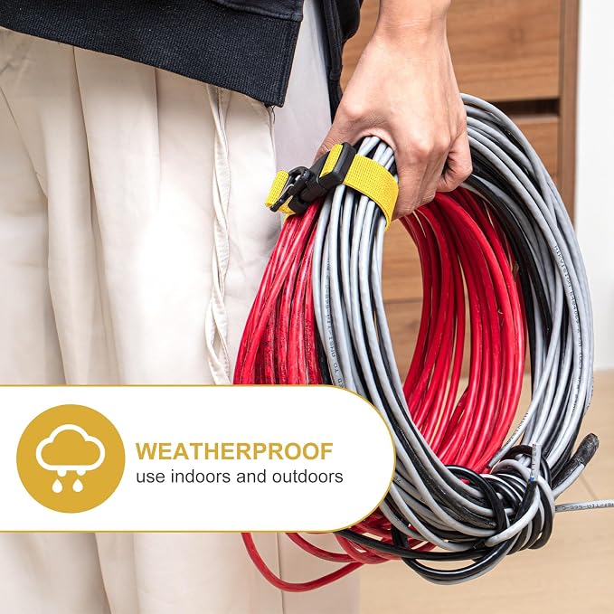 6 Pack 17 Inch Adjustable Extension Cord Holder Organizer - Image 4
