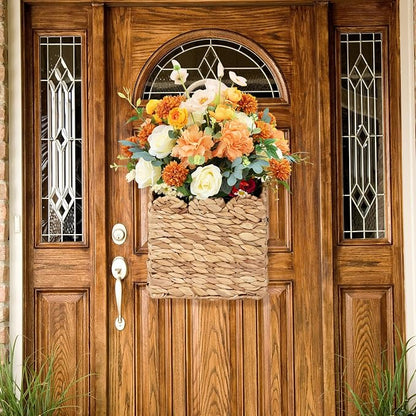 Wicker Hanging Baskets Scalloped Wall Baskets Decor Handmade Woven Hanging - Image 2