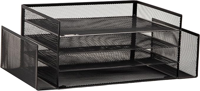 Mind Reader Desktop Organizer, File Storage, Paper Tray, Metal Mesh, 16.75"L x - Image 7