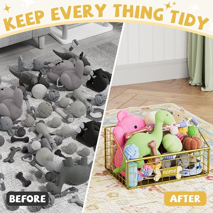 Kaiferty Indestructible Dog Toy basket, Small Toy Box - Image 5