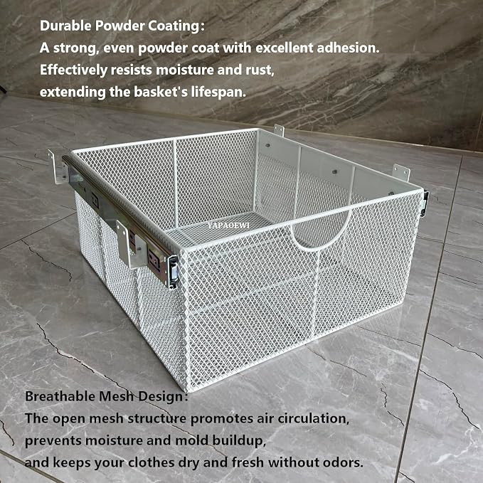 Pull Out Closet Drawer for Clothes | Sliding Wire Basket for Wardrobe Cabinets - Image 4