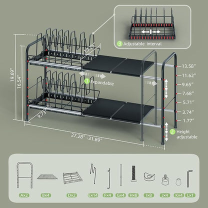 Expandable Under Sink Organizer，Pot and pan Organizer Under Cabinet | Pan Lid - Image 3