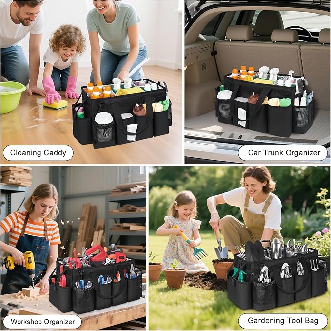Cleaning Caddy Bag, Extra Large Cleaning Supplies Organizer - Image 6