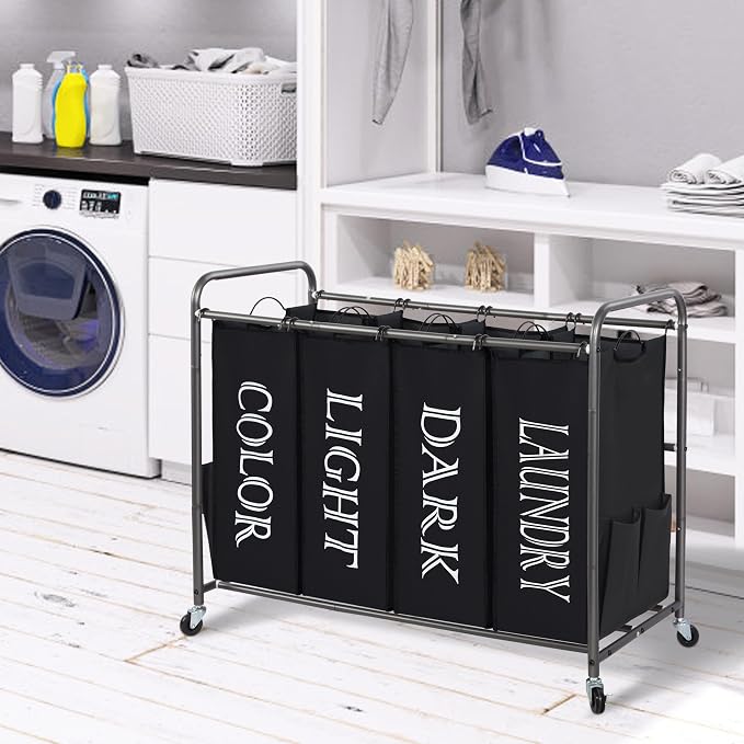 STORAGE MANIAC Laundry Sorter 4 Section, 47.8 Gal Laundry Hamper - Image 8
