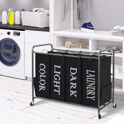 STORAGE MANIAC Laundry Sorter 4 Section, 47.8 Gal Laundry Hamper - Image 8