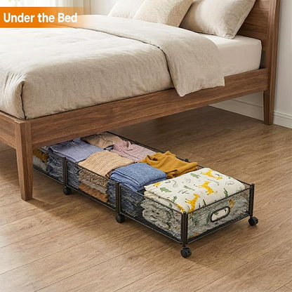 Under Bed Storage With Wheels, 47.2''/90lbs/57.6L, Metal Frame Under Bed - Image 8