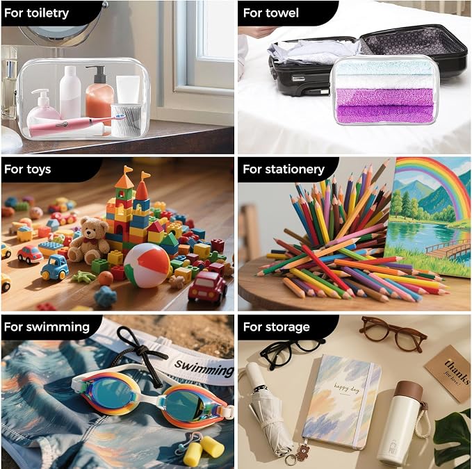 AURUZA Clear Makeup Bag, Portable Travel Toiletry Bags - Image 6