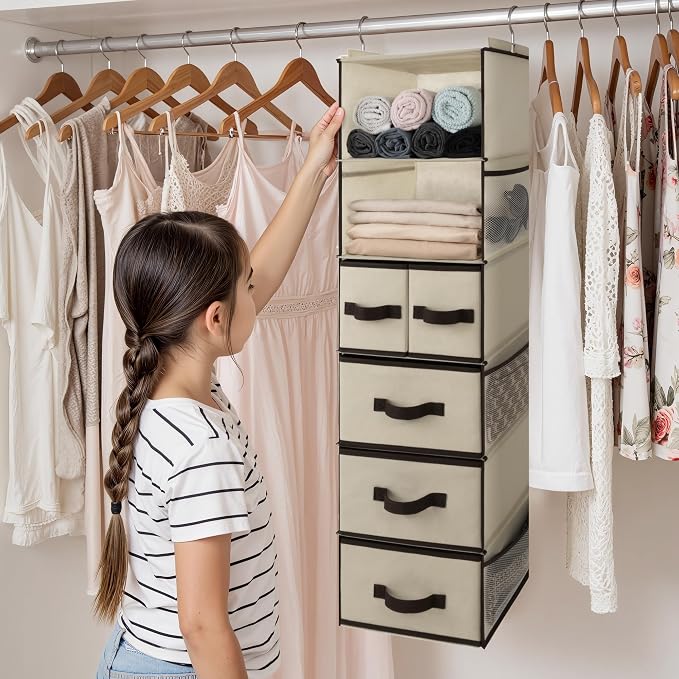 GRANNY SAYS Hanging Closet Organizers and Storage 6 Shelves, Closet Hanging - Image 7