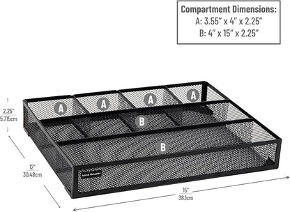 Mind Reader Drawer Organizer, Desk Org, Utensil Organizer, Metal Mesh - Image 3