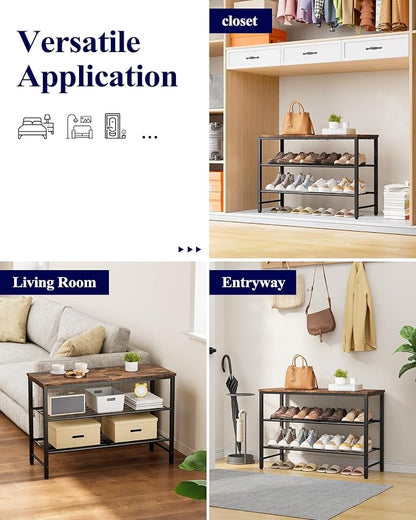 Kitsure Shoe Rack for Closet, Rustic Brown Shoe Organizer - Image 8