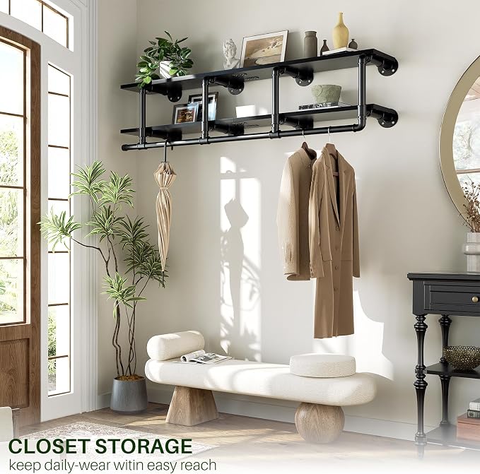 Aheaplus Industrial Pipe Clothes Rack - Image 6