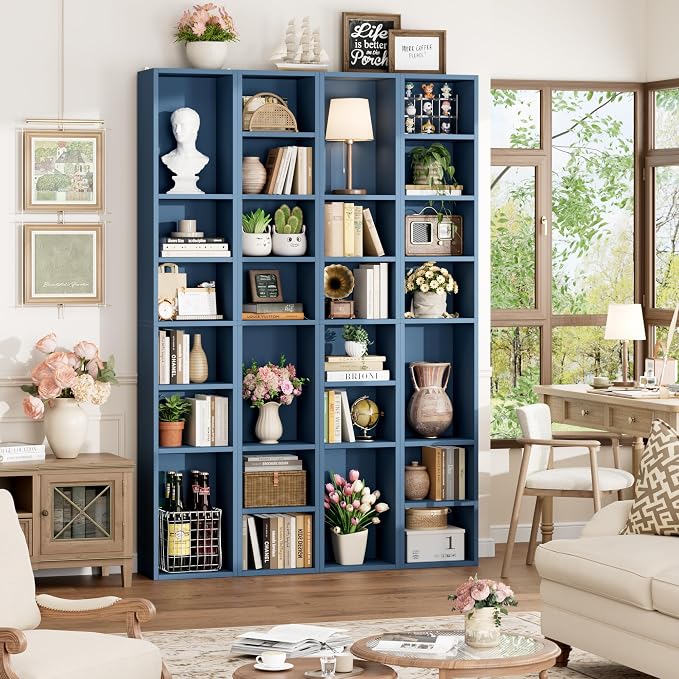 FOTOSOK Bookshelf Bookcase 8-Tier Narrow Bookshelf Tall CD Media Tower Rack | - Image 2