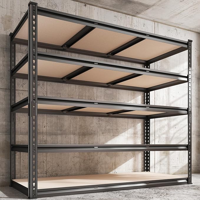 REIBII 48" W Garage Shelving Heavy Duty, 3000LBS Storage Shelves, 5-Tier by REIBII