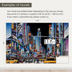 AFZEVEB-Hand-Painted New York City Wallpaper Wall murals for Bathroom 114"x74" (Not Peel and Stick)