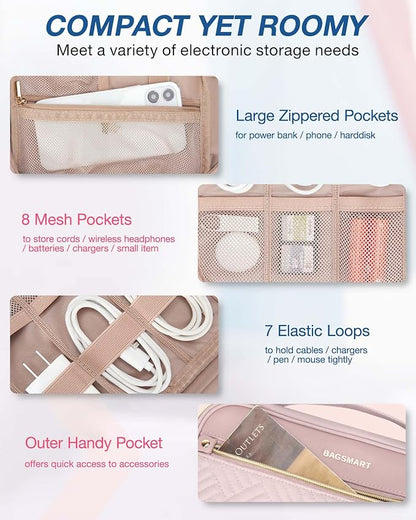 BAGSMART Electronics Travel Organizer, Portable Tech Accessories Cord Storage - Image 3