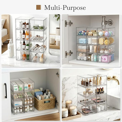 8 Pack Small Clear Stackable Acrylic Storage Boxes - Image 9