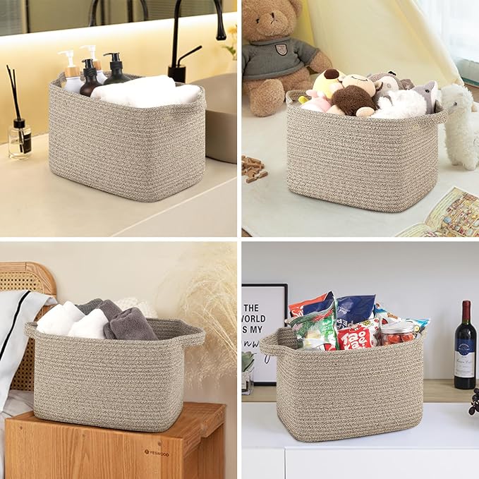 Storage Basket for Organizing, Woven Baskets for Storage, Rectangle Decorative - Image 6