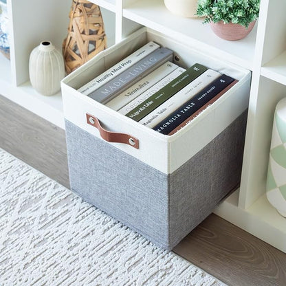 OrganiHaus 11" x 11" x 11" Fabric Cube Storage Bins Set of 4, Foldable - Image 5