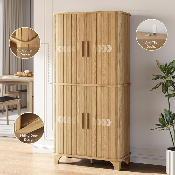 Decofy 69" Tall Kitchen Pantry Storage Cabinet - Image 5