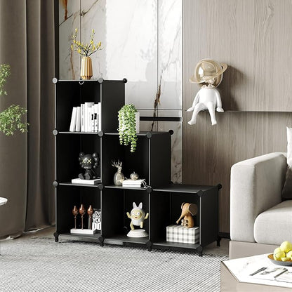 AWTATOS Cube Storage Organizer, Storage Cubes Shelves Bookshelf, 6 Cube Closet - Image 2