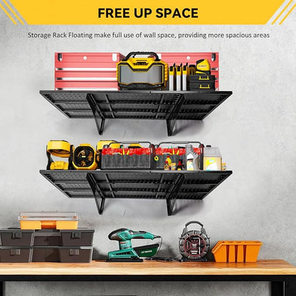 2-Pack 1.67x3.94ft Adjustable Garage Wall Shelving，800 lb Load Capacity Heavy - Image 3