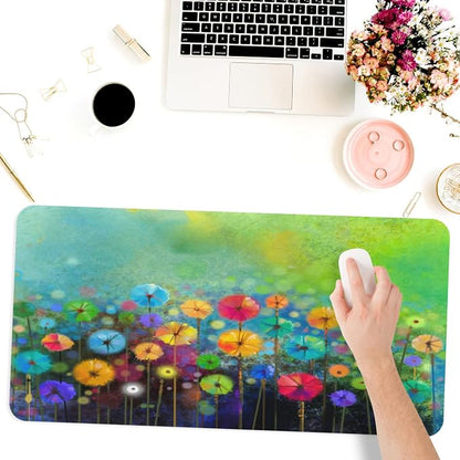 Desk Mat, Abstract Watercolor Flowers Extended Gaming Mouse Pad - Image 6