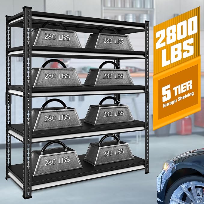 48" W Garage Storage Shelves Heavy Duty, 2800LBS Loads Adjustable Garage - Image 4