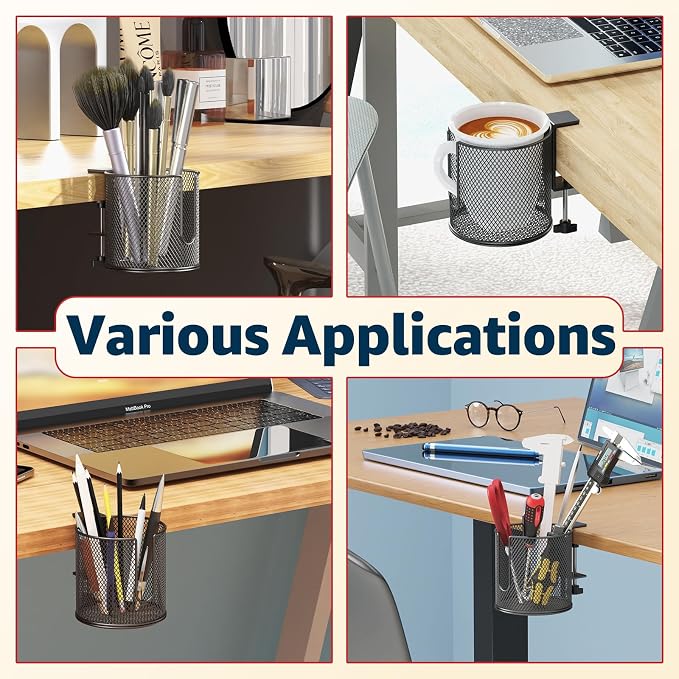 Large Desk Cup Holder, Fully Covered Anti-Spill Clip on Table Cup Holder - Image 5