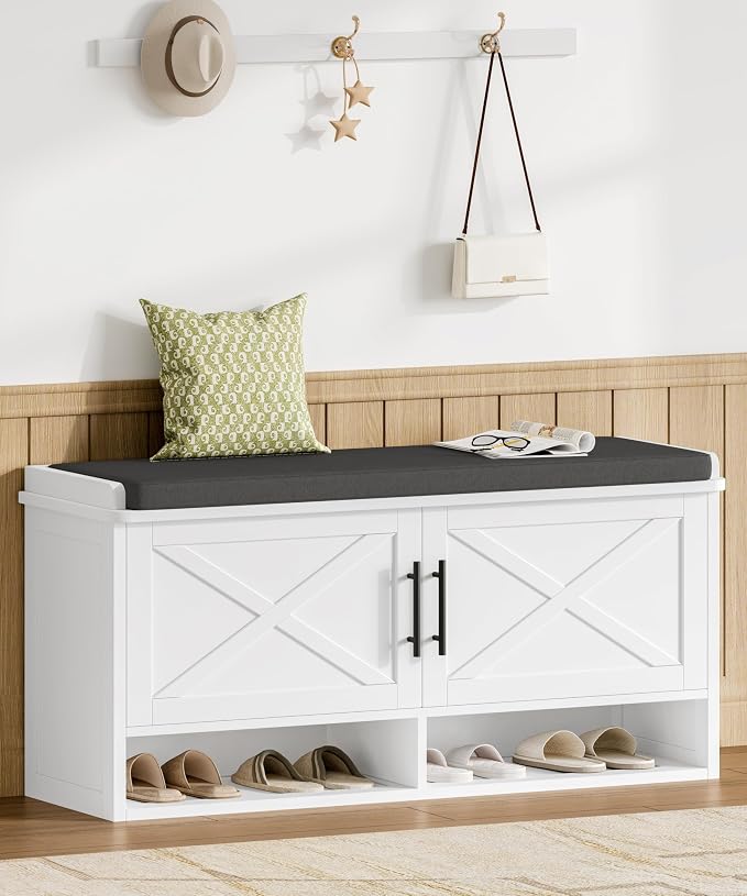 Farmhouse Shoe Storage Bench - Image 5