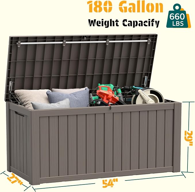 NUNU LAB 180 Gallon Outdoor Storage Box Waterproof, Outside Package Delivery - Image 2
