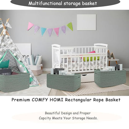 COMFY-HOMI Cotton Rope Woven Basket - Image 7