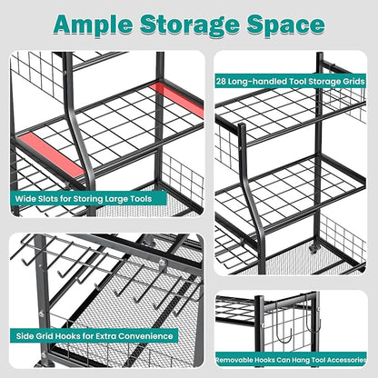 EVERHANGER Garden Tool Organizer Stand, Garage Tool Storage Organization - Image 3
