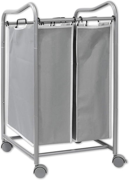 Simple Houseware 2-Bag Heavy Duty Rolling Laundry Sorter Cart - Image 5
