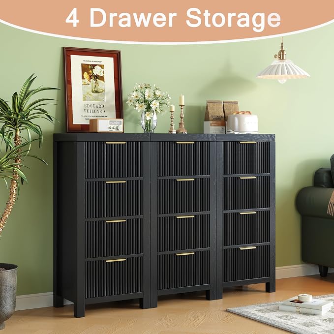 Tall Mid-Century Dresser with 4 Large Drawers, or Office - Image 5