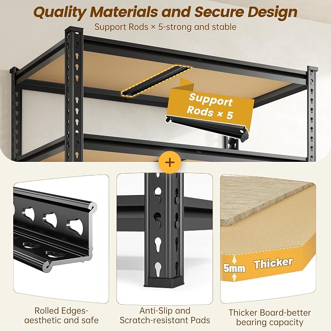 DurayLoly 4-Tier Storage Shelves Dual-Use Shelf - Image 6