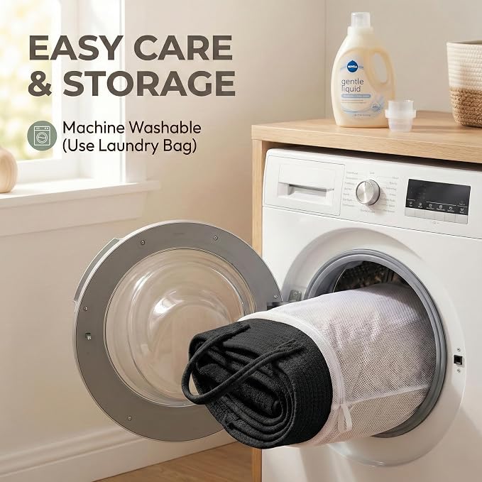 JMvicyroam 65L Extra Large Machine Washable Cotton Rope Blanket Basket | - Image 5