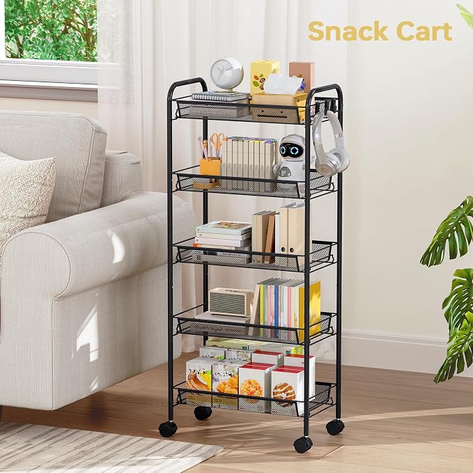 TOOLF 5-Tier Metal Utility Cart - Image 6