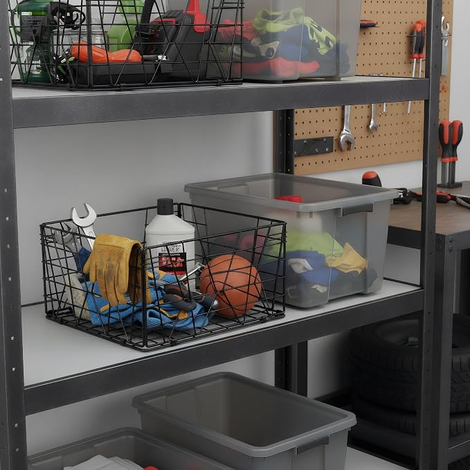 TOPZEA 2 Pack Black Metal Food Storage Basket - Image 7