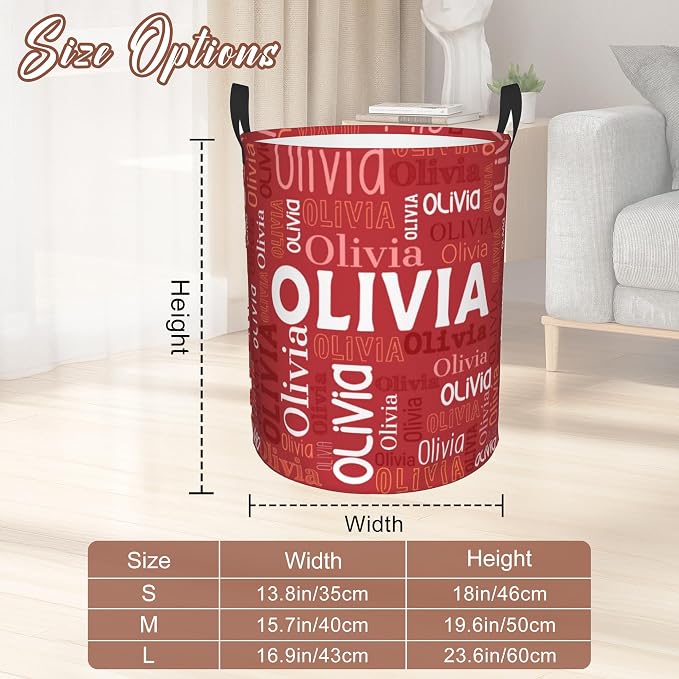 Custom Name Laundry Hamper, Personalized Laundry Basket - Image 3
