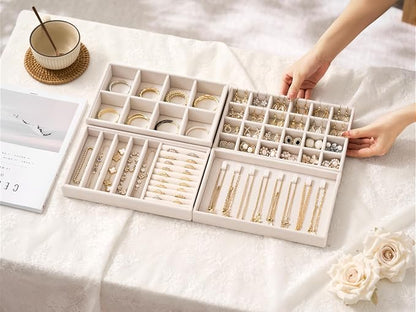 Velvet Jewelry Drawer Organizer Trays – 4-Layer Stackable Jewelry Storage - Image 2
