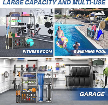 Garage Sports Equipment Organizer, Strong Load Bearing Golf Bag Organizer - Image 4