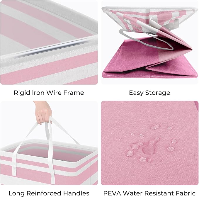 HomeHacks 2 Pack Large Laundry Baskets, Waterproof, Freestanding Laundry Hampers - Image 2