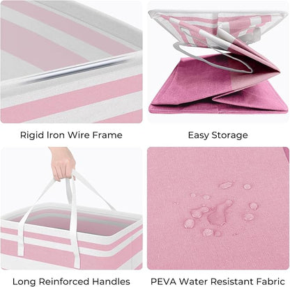 HomeHacks 2 Pack Large Laundry Baskets, Waterproof, Freestanding Laundry Hampers - Image 2