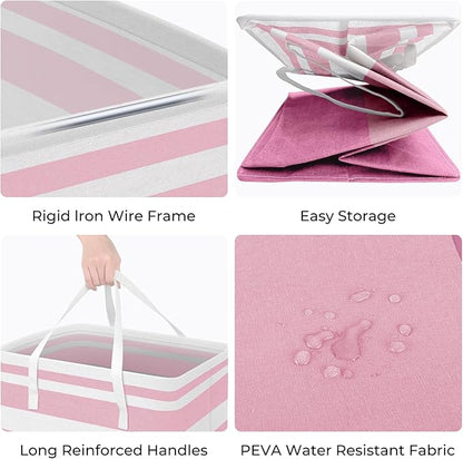 HomeHacks 2 Pack Large Laundry Baskets, Waterproof, Freestanding Laundry Hampers - Image 2