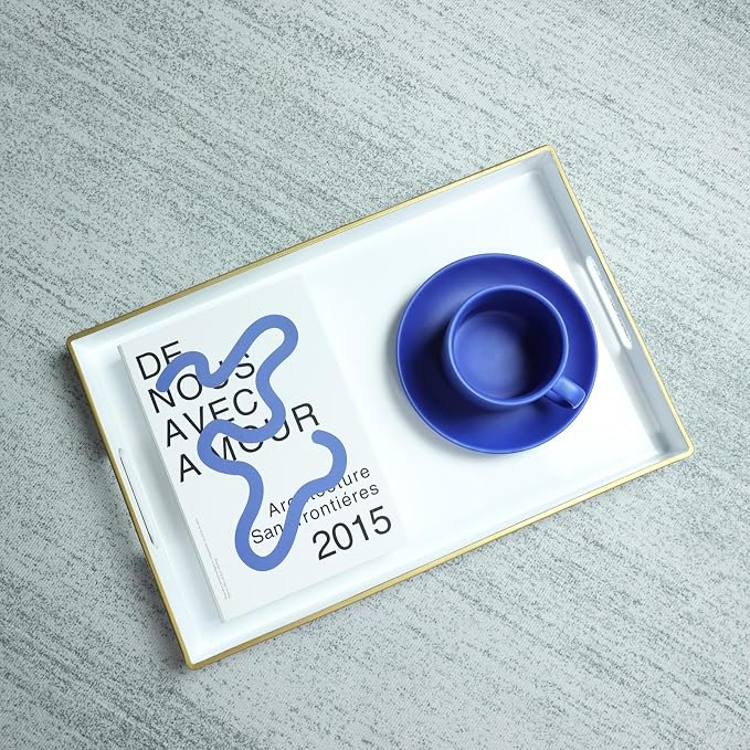Spsyrine White Decorative Serving Tray - Image 8
