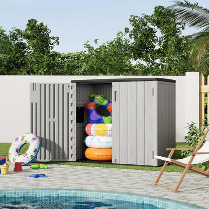 KINYING Outdoor Horizontal Storage Sheds, 37 Cu.ft Outdoor Storage Cabinet - Image 6